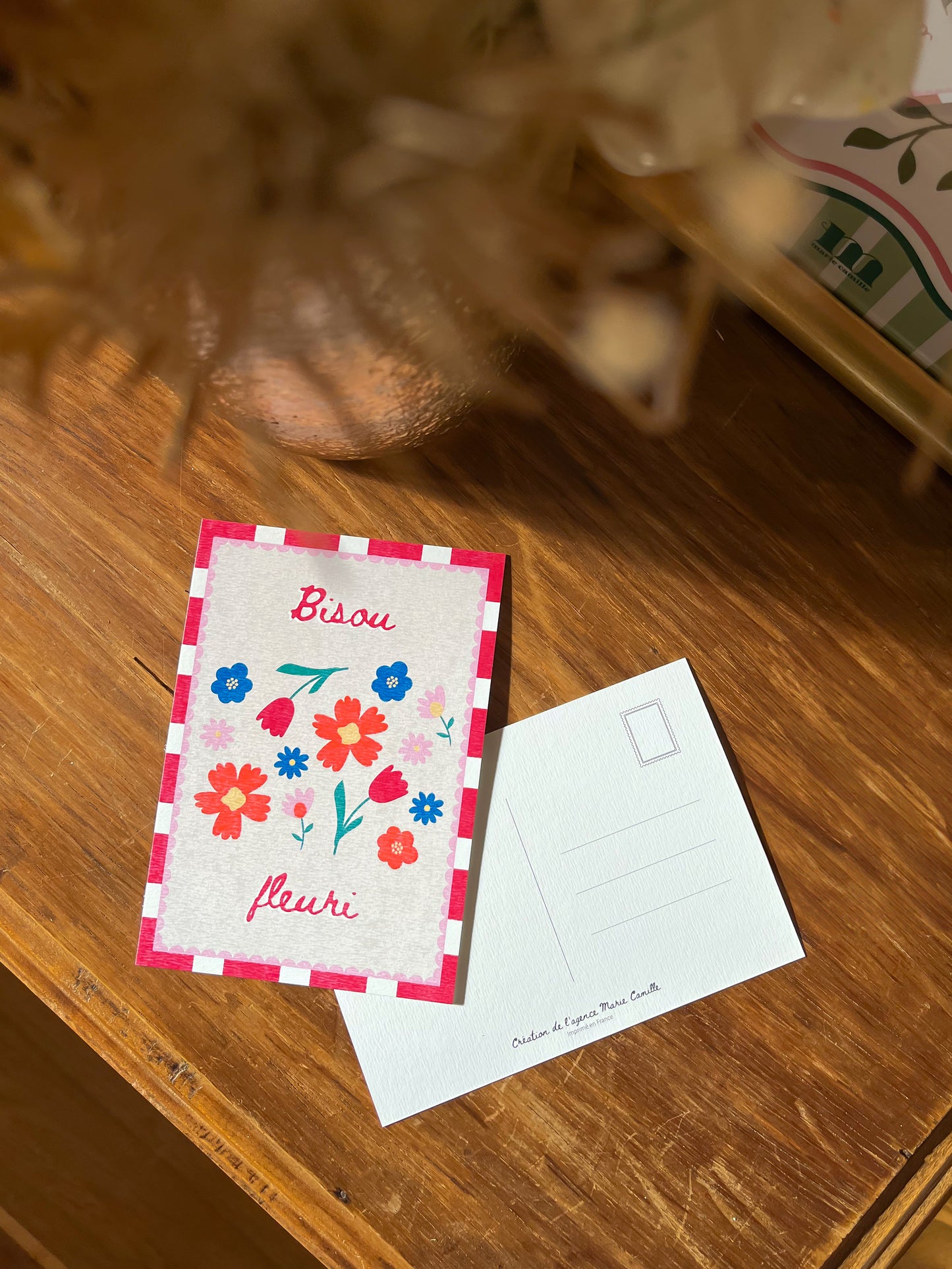 Carte postale "Bisou fleuri"