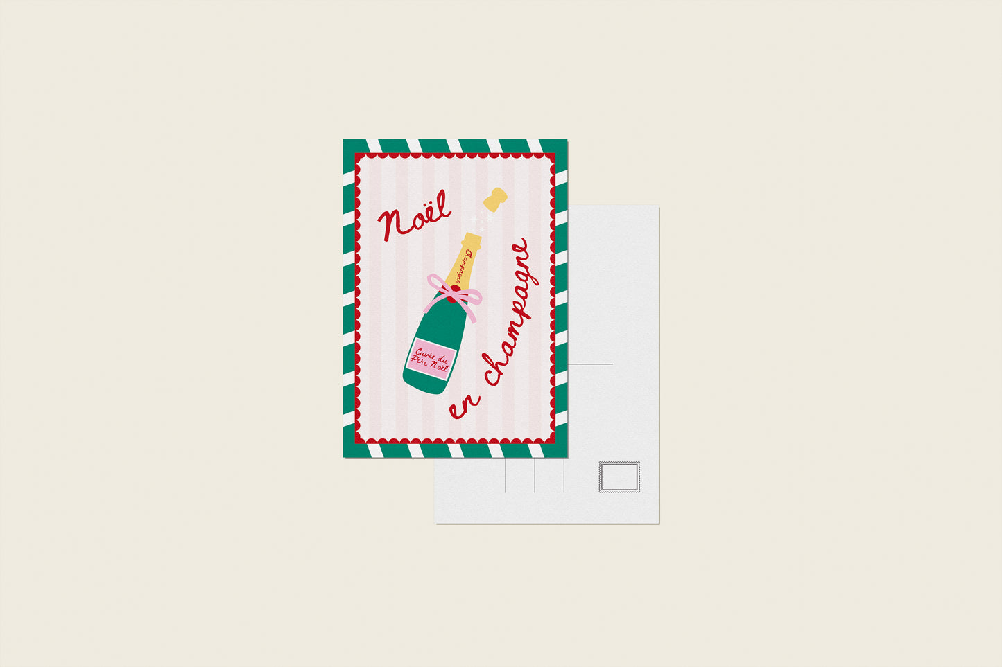 Carte postale "Noël en champagne"