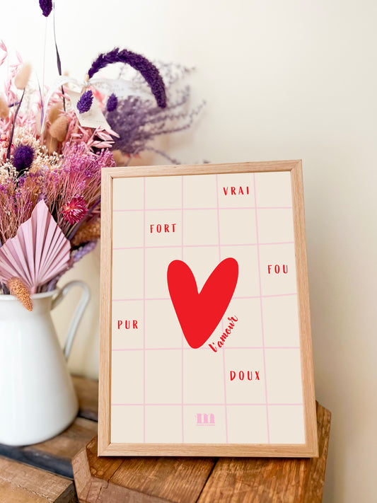 Affiche 21x30cm "Amour fou"