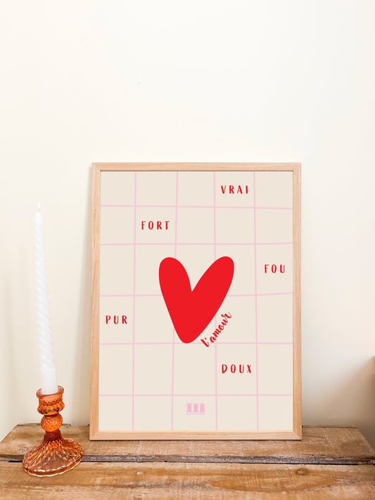 Affiche 30x40cm "Amour fou"