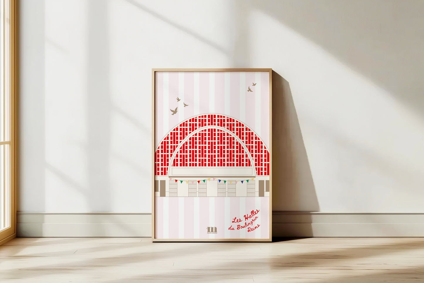 Affiche "Les Halles du Boulingrin, rose"