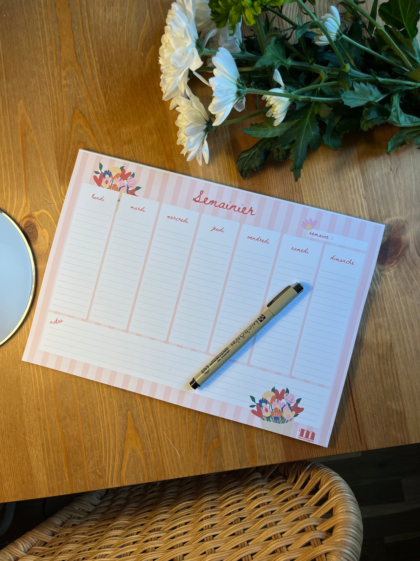 Semainier "Fleurs"
