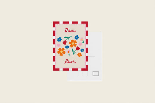 Carte postale "Bisou fleuri"