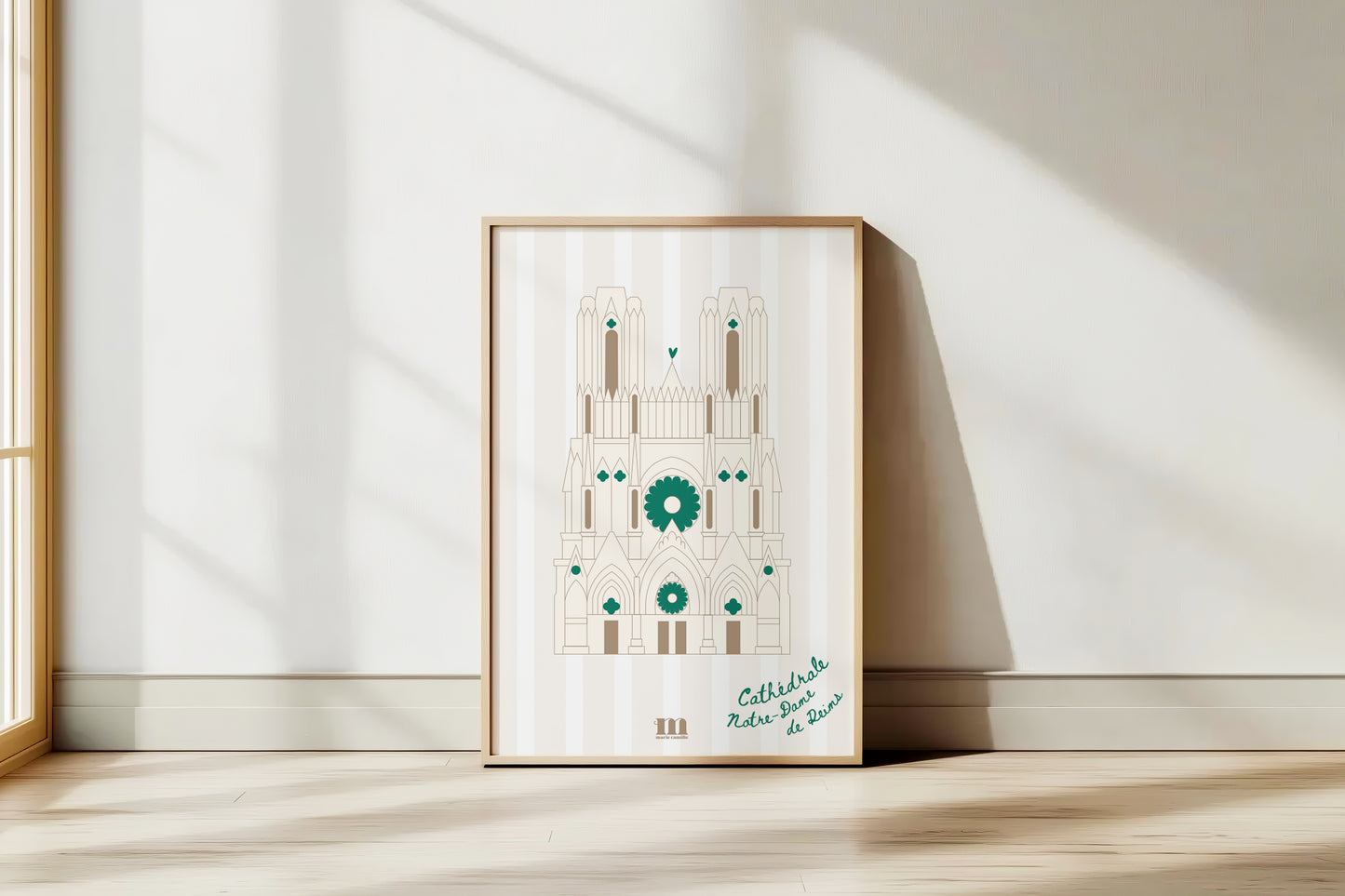 Affiche "Cathédrale Notre-Dame de Reims, vert"