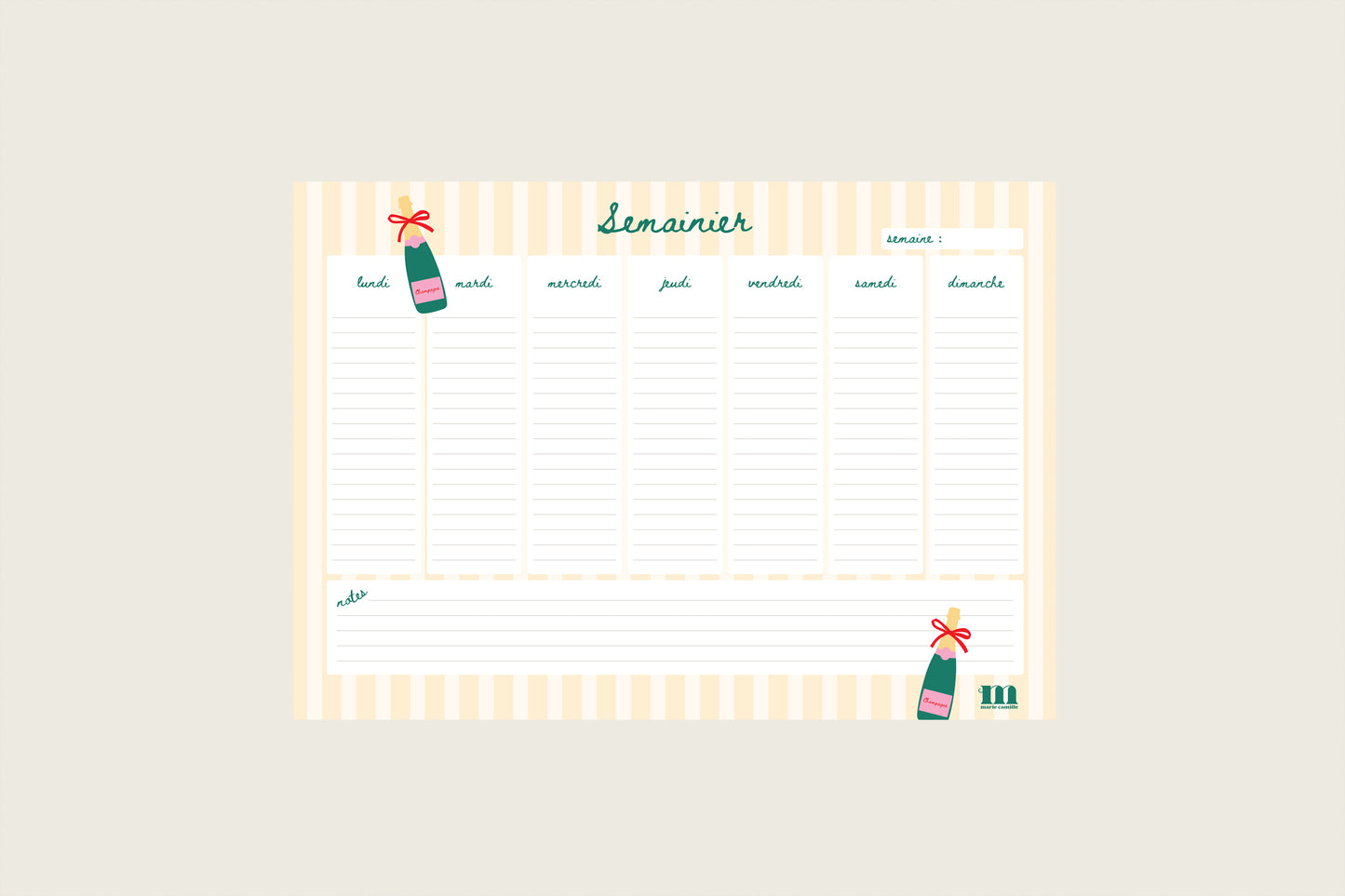 Semainier "Champagne lover"