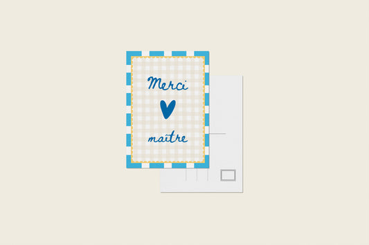 Carte postale "Merci maître"