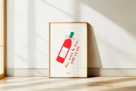 Affiche "Qui aime le vin, aime la vie"